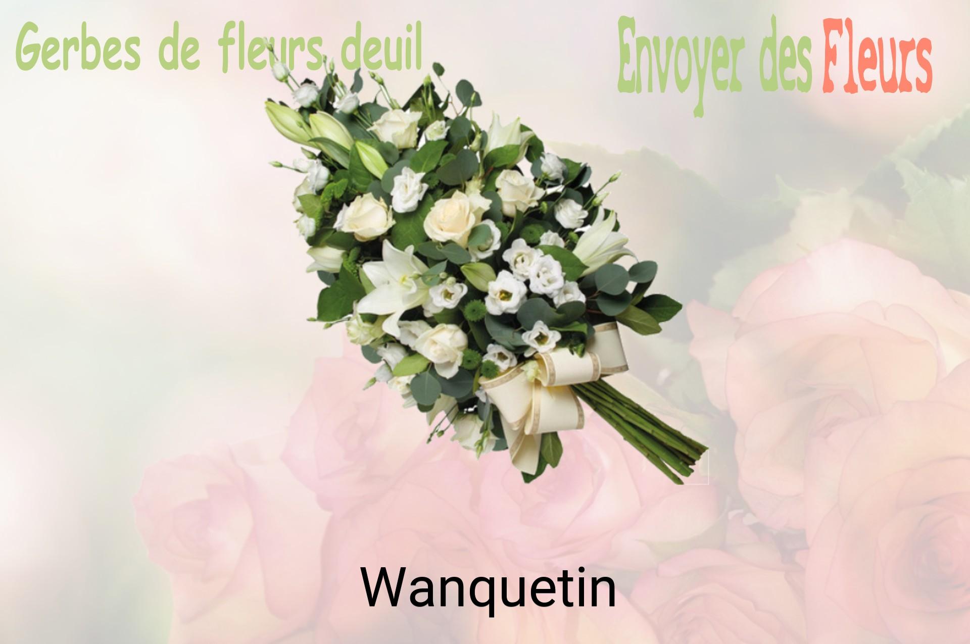 Gerbe de fleurs de deuil livrée à Wanquetin